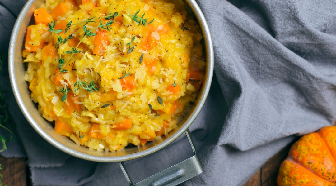 Pumpkin and mushroom risotto